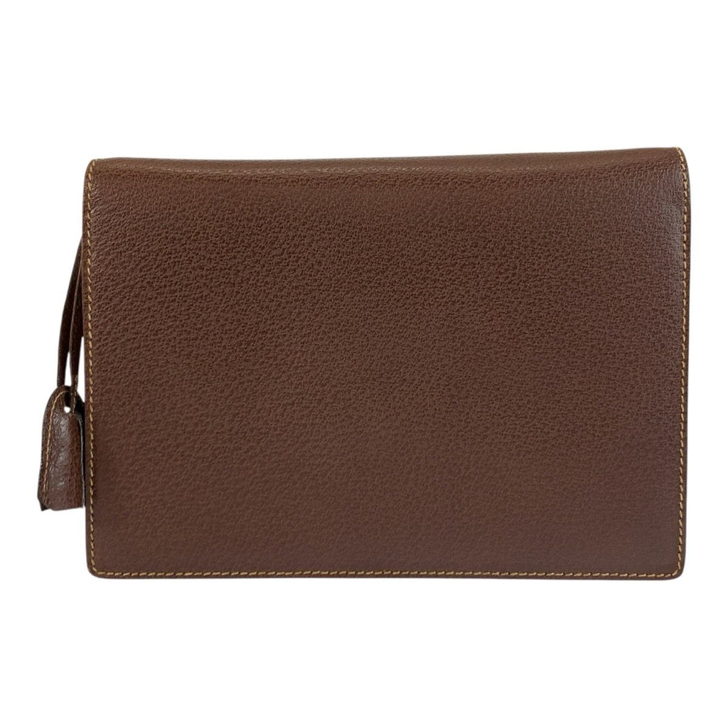 Gucci Brown Gold Leather Clutch — view 2