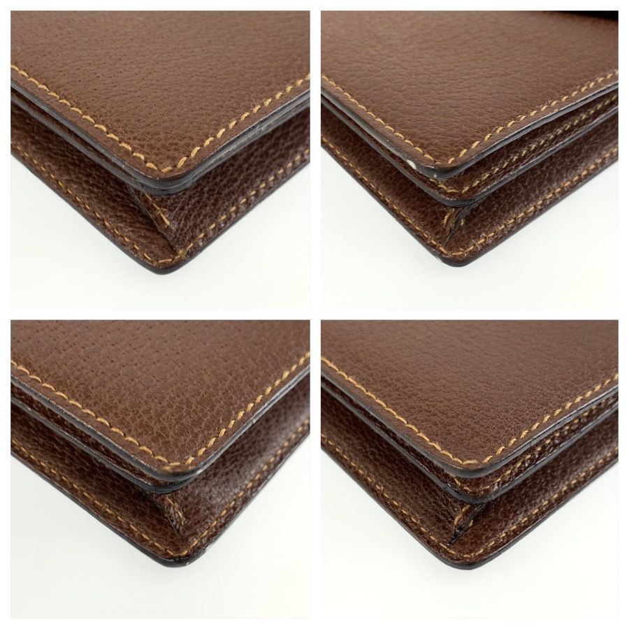 Gucci Brown Gold Leather Clutch — view 4