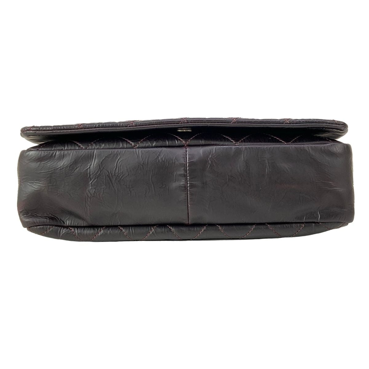Chanel Shoulder Bag Quilted Bordeaux Chain Silver Wrinkled Leather — view 5