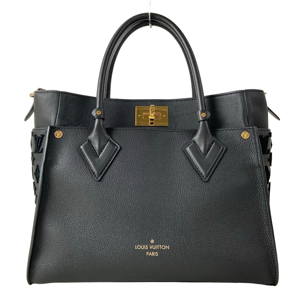 Louis Vuitton Tote Bag Monogram Tufting on My Side MM Noir Leather Cowhide