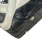 Chanel Shoulder Bag Cambon Line Black White CC Logo Silver Leather — view 7
