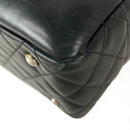 Chanel Shoulder Bag Cambon Line Black White CC Logo Silver Leather — view 6