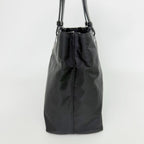 Prada Tessuto Nylon Triangle Logo Tote Bag Black Silver Vintage — view 4