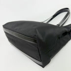 Prada Tessuto Nylon Triangle Logo Tote Bag Black Silver Vintage — view 8