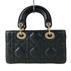 Dior Handbag Lady D-joy Bag Micro Black Gold Cannage — view 3