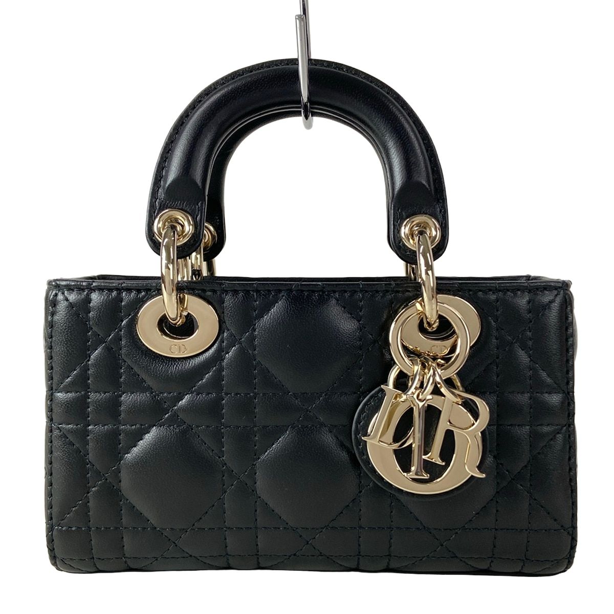 Dior Handbag Lady D-joy Bag Micro Black Gold Cannage