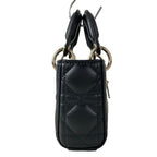 Dior Handbag Lady D-joy Bag Micro Black Gold Cannage — view 2