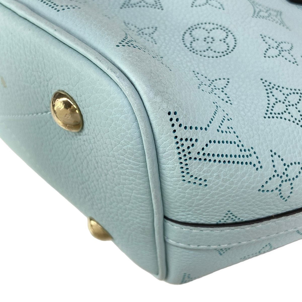 Louis Vuitton Tote Bag Mahina Blossom PM Mineral Blue Leather Cowhide — view 8