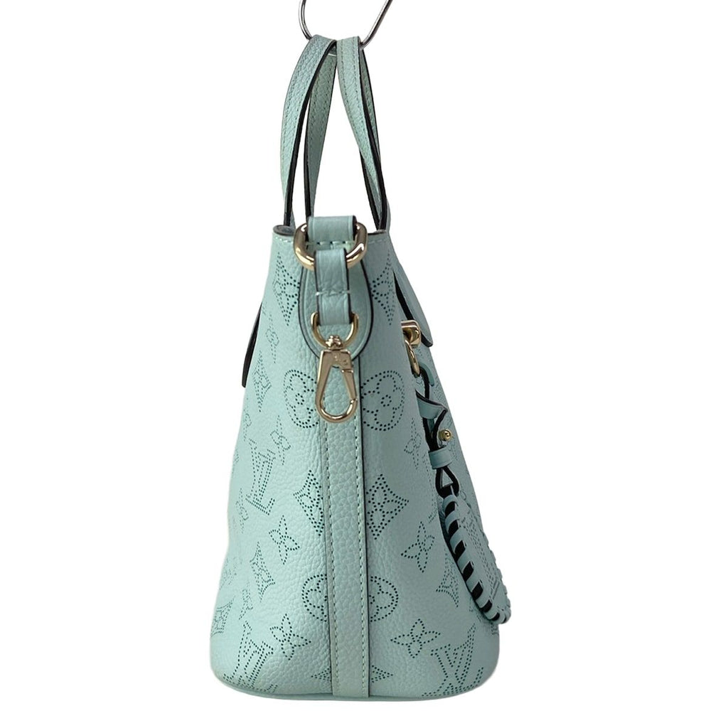 Louis Vuitton Tote Bag Mahina Blossom PM Mineral Blue Leather Cowhide — view 2