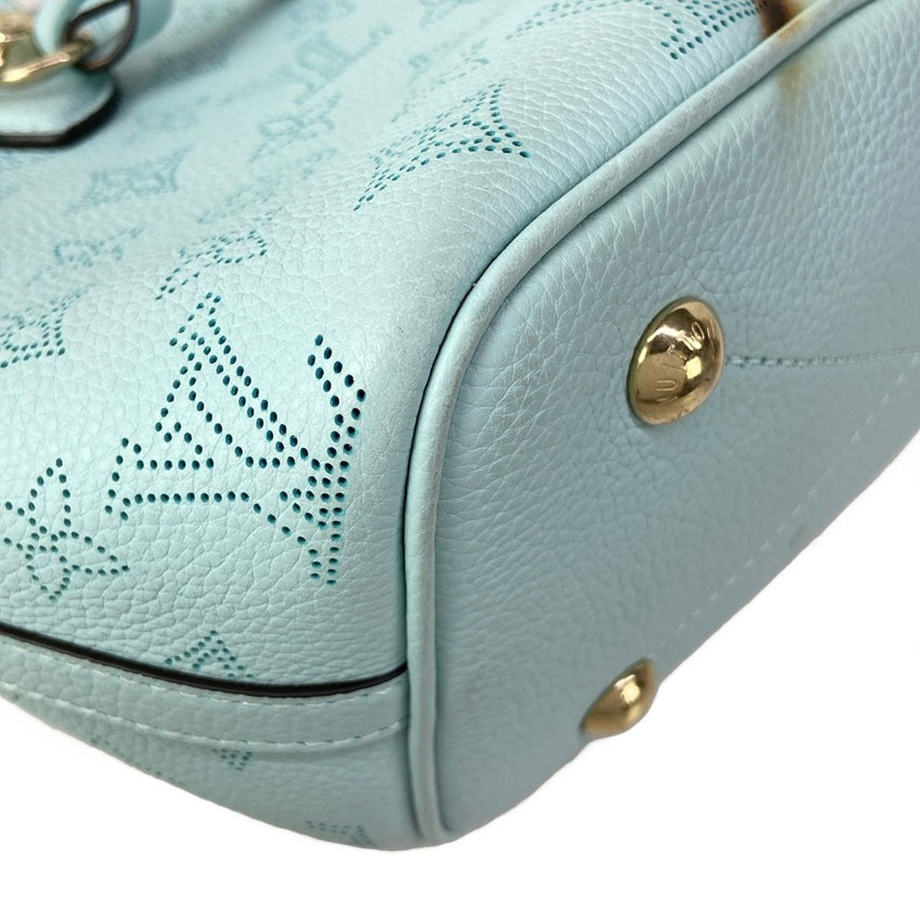 Louis Vuitton Tote Bag Mahina Blossom PM Mineral Blue Leather Cowhide — view 7
