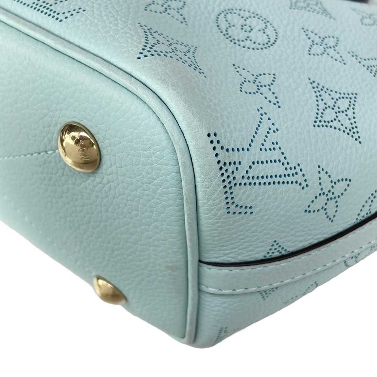 Louis Vuitton Tote Bag Mahina Blossom PM Mineral Blue Leather Cowhide — view 6