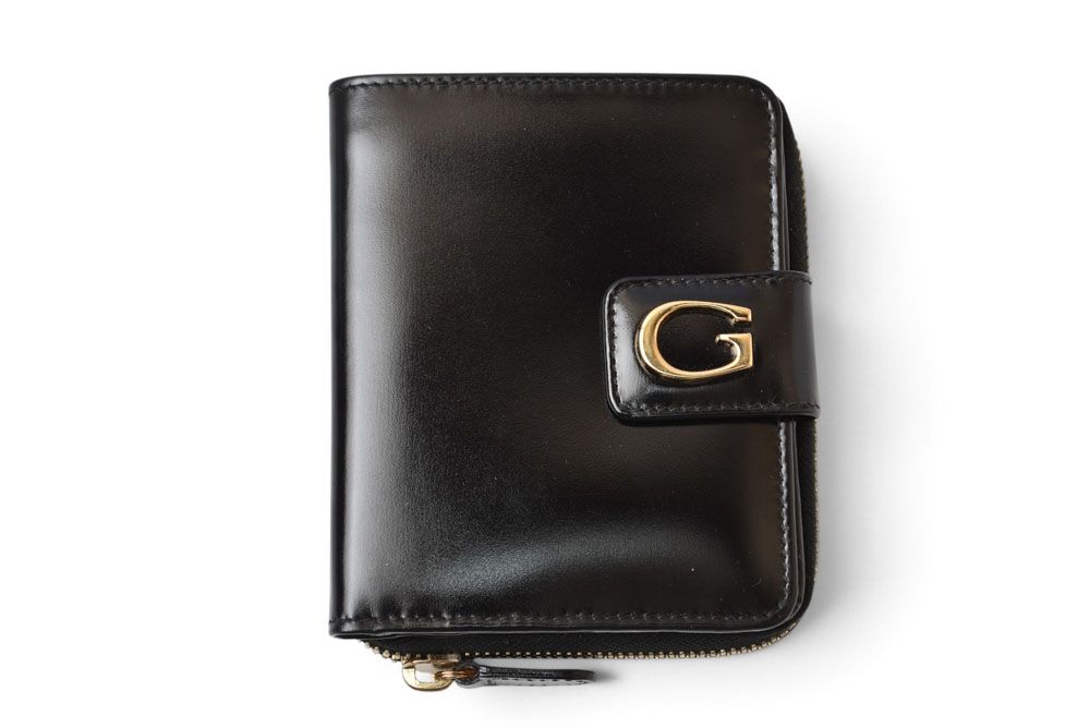 Gucci Wallet Vintage Folded G Logo Leather Black