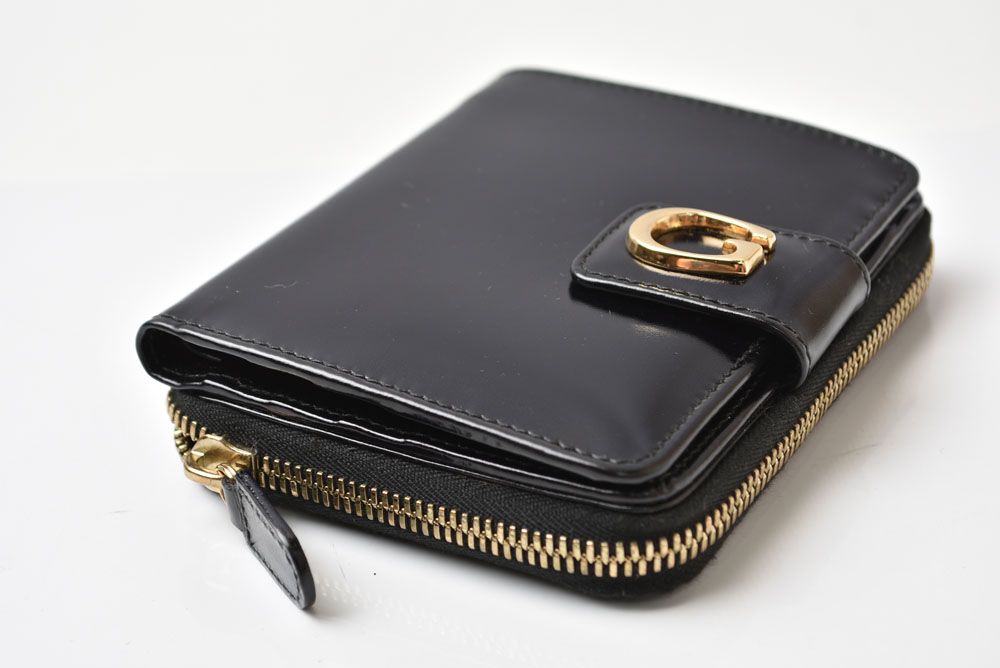 Gucci Wallet Vintage Folded G Logo Leather Black — view 3