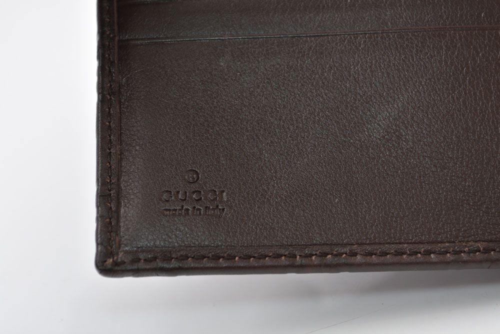 Gucci Bifold Wallet Snap Guccissima Leather Dark Brown Gold — view 6