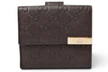 Gucci Bifold Wallet Snap Guccissima Leather Dark Brown Gold