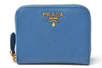 Prada Coin Purse Saffiano 1 268 Embossed Leather Cobalto Blue