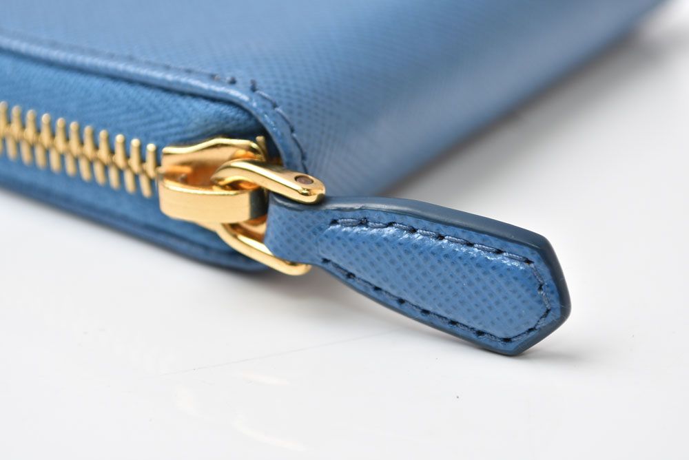Prada Coin Purse Saffiano 1 268 Embossed Leather Cobalto Blue — view 8