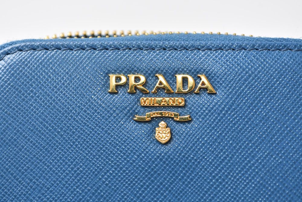 Prada Coin Purse Saffiano 1 268 Embossed Leather Cobalto Blue — view 7