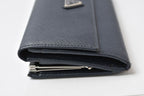 Prada Wallet Kiss Lock Saffiano Triangle Triang Baltico Navy — view 2