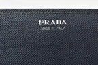 Prada Wallet Kiss Lock Saffiano Triangle Triang Baltico Navy — view 7