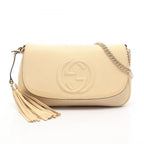 Gucci Shoulder Bag Soho Interlocking G Ivory Leather