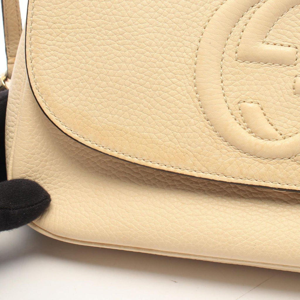 Gucci Shoulder Bag Soho Interlocking G Ivory Leather — view 5