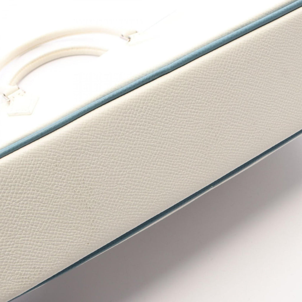 Hermes Handbag Plume Elan White Blue Jean 28 — view 7