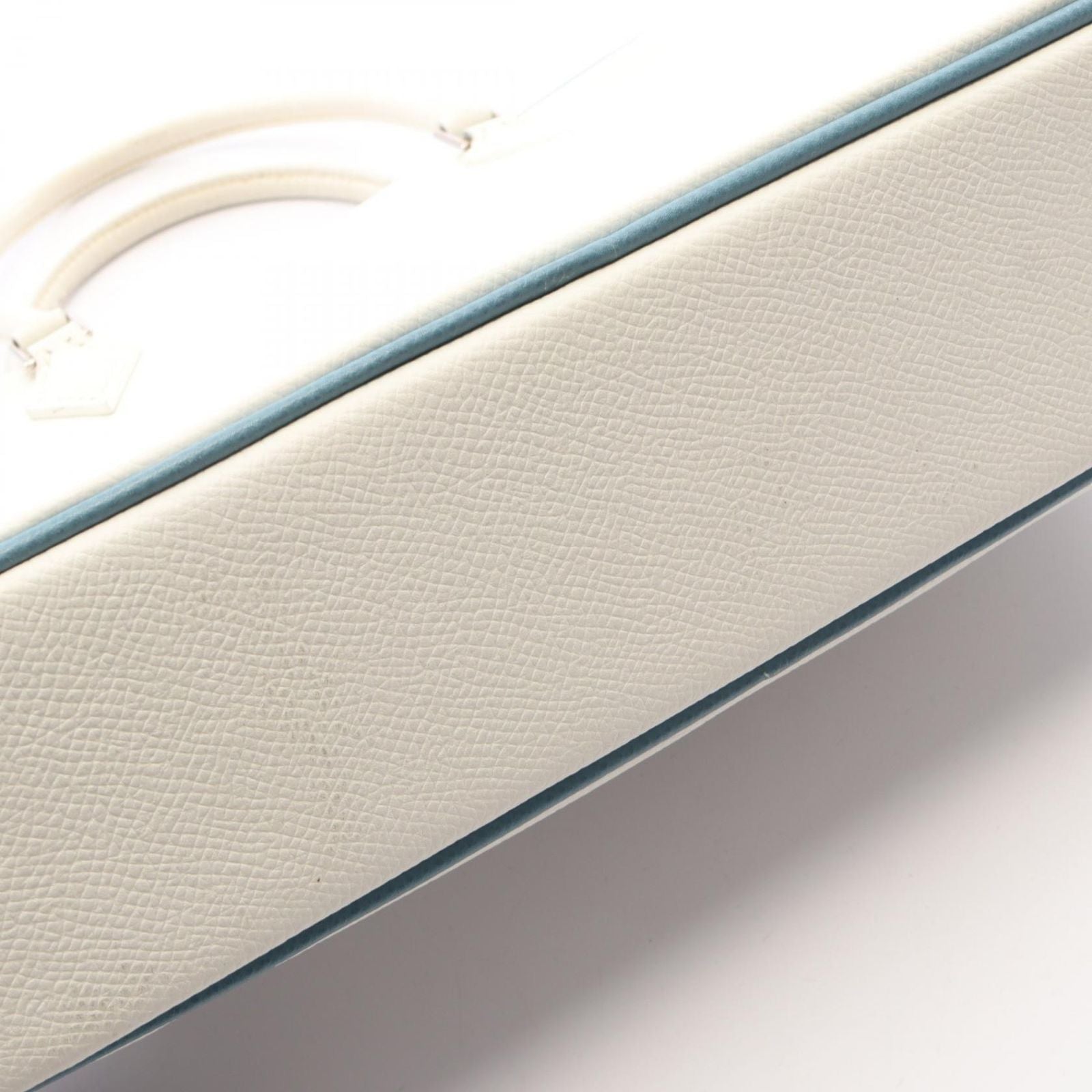 Hermes Handbag Plume Elan White Blue Jean 28 — view 7