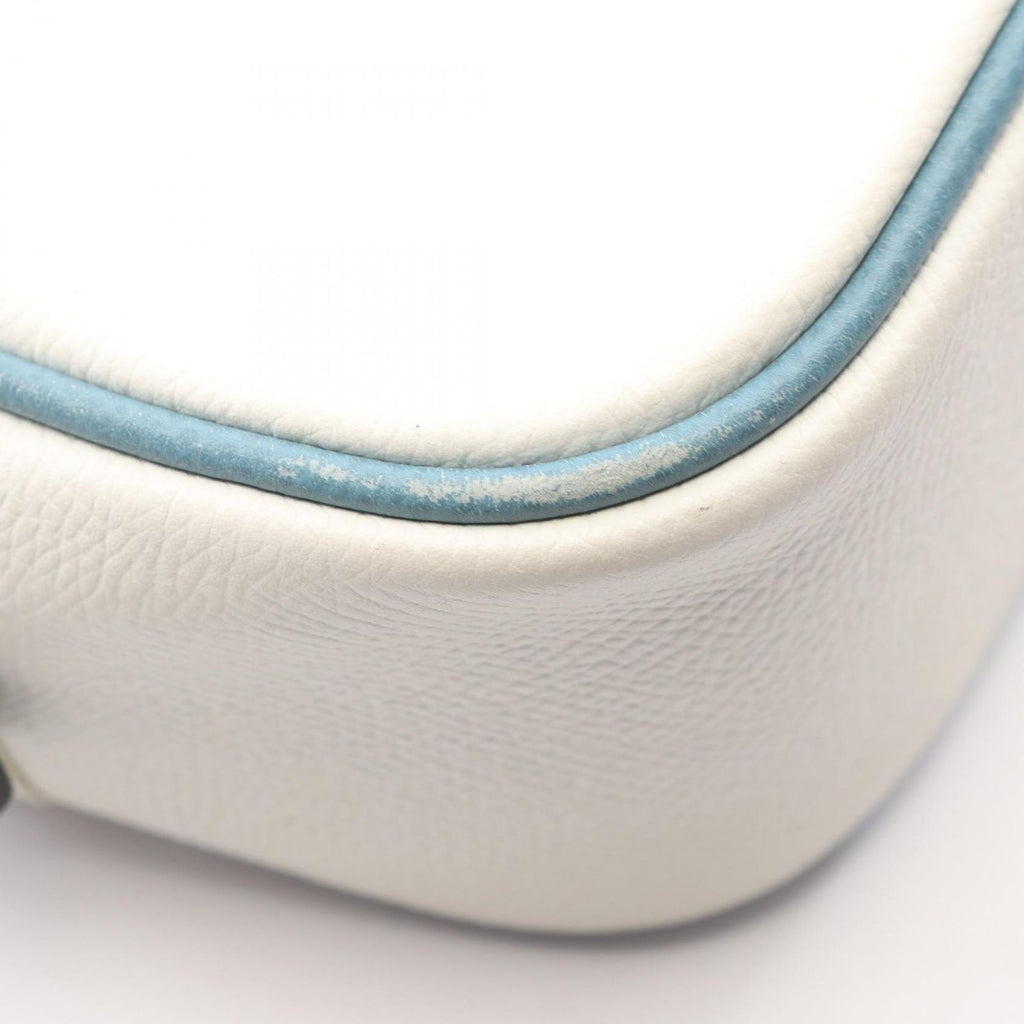 Hermes Handbag Plume Elan White Blue Jean 28 — view 8