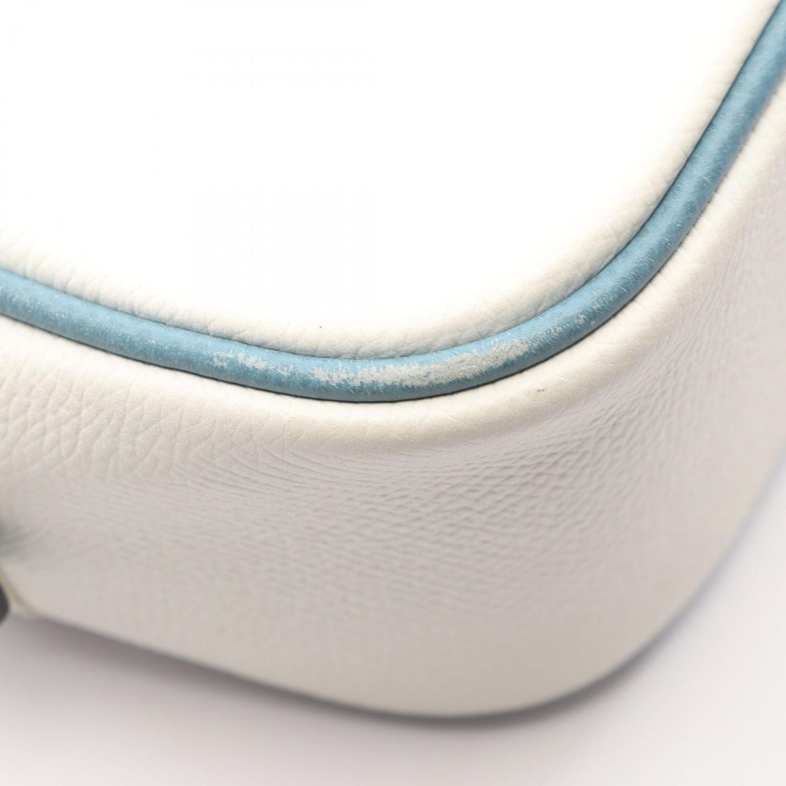 Hermes Handbag Plume Elan White Blue Jean 28 — view 8