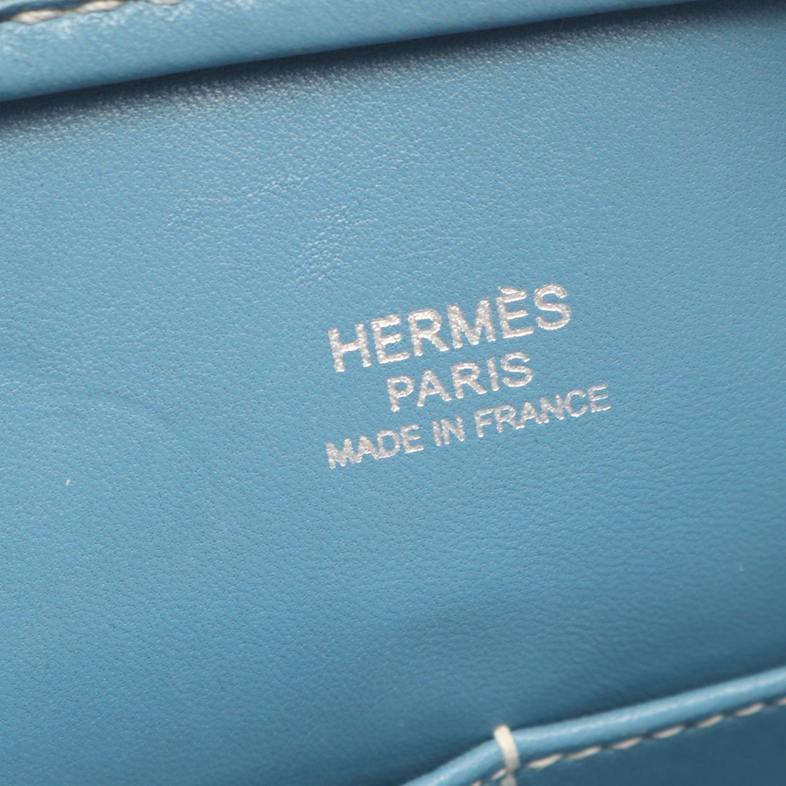 Hermes Handbag Plume Elan White Blue Jean 28 — view 4