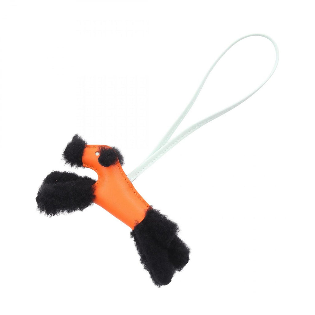 Hermes Charm Buddy Fu Vert Peppermint Fu Black Peppermi Shearling Keychain