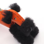 Hermes Charm Buddy Fu Vert Peppermint Fu Black Peppermi Shearling Keychain — view 5