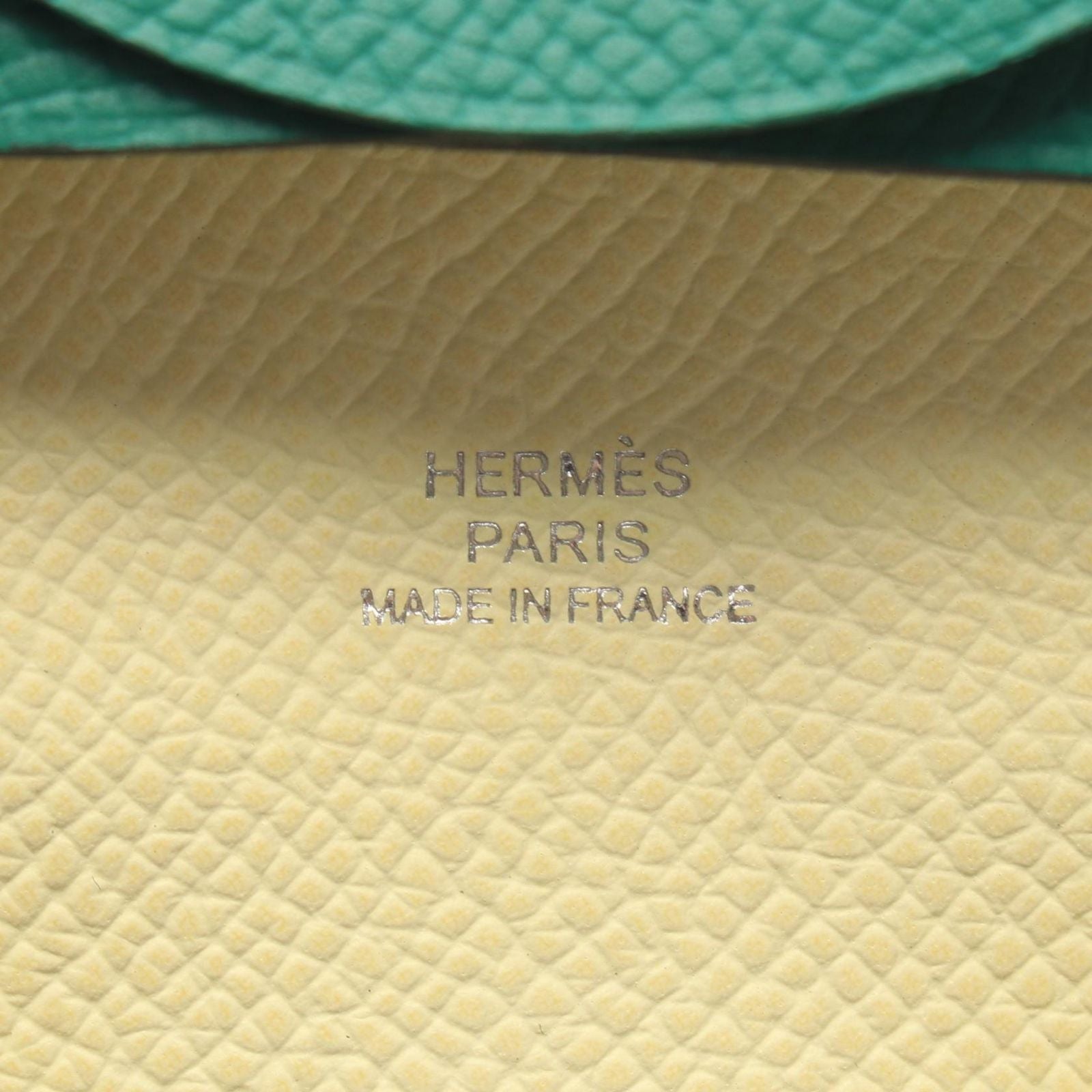 Hermes Coin Purse Bastia Verso Vert Vertigo Jaune Milton Leather — view 4