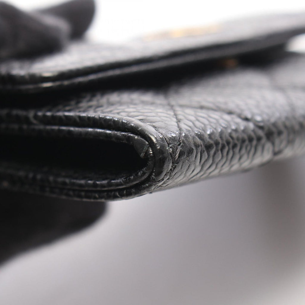Chanel Card Case Quilted Black Caviar Leather — view 7