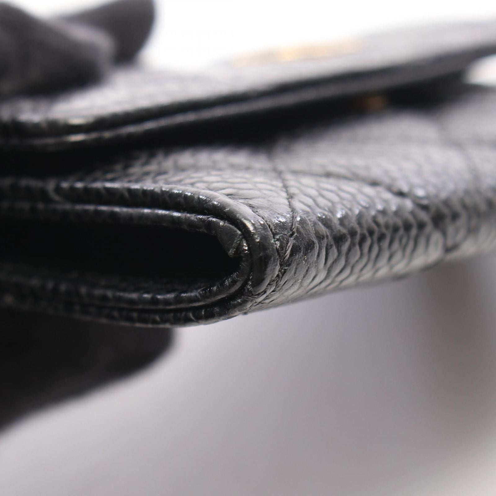 Chanel Card Case Quilted Black Caviar Leather — view 7
