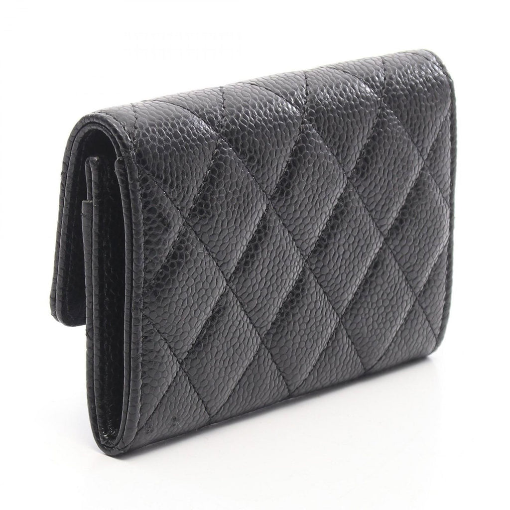 Chanel Card Case Quilted Black Caviar Leather — view 2