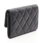 Chanel Card Case Quilted Black Caviar Leather — view 2