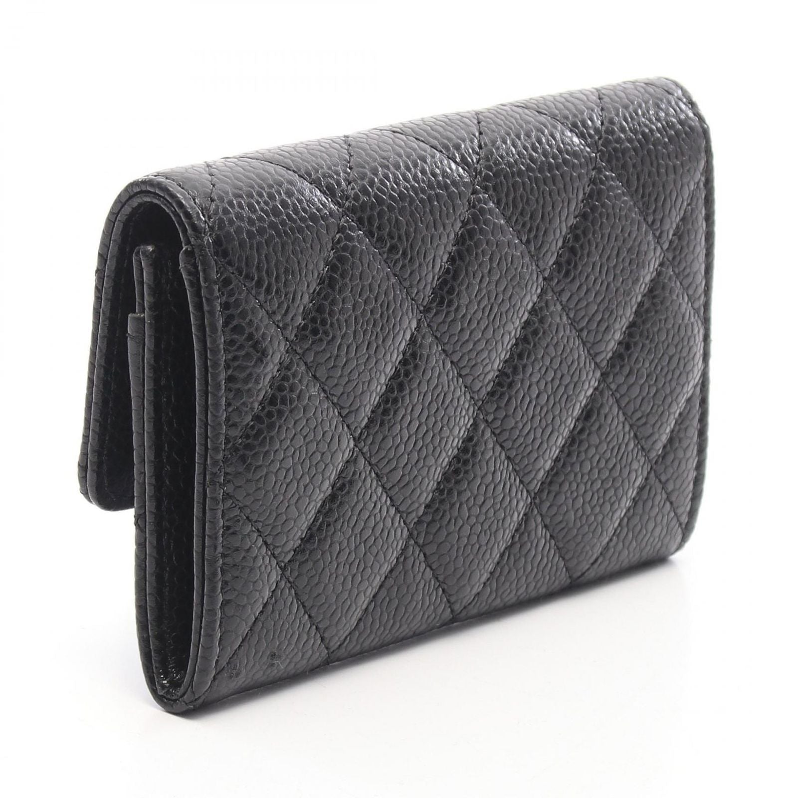 Chanel Card Case Quilted Black Caviar Leather — view 2