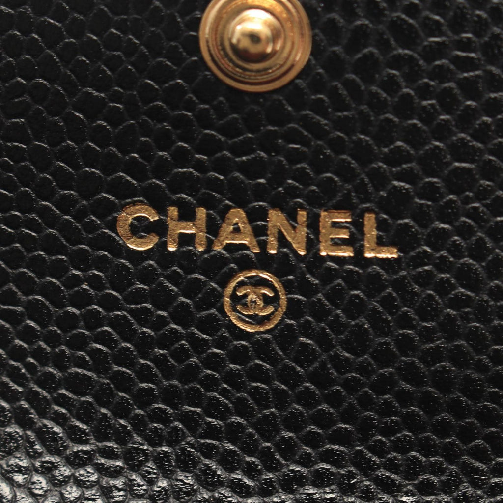 Chanel Card Case Quilted Black Caviar Leather — view 4