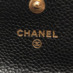 Chanel Card Case Quilted Black Caviar Leather — view 4