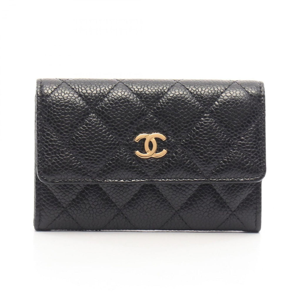 Chanel Card Case Quilted Black Caviar Leather