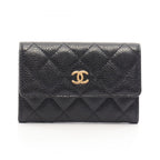 Chanel Card Case Quilted Black Caviar Leather