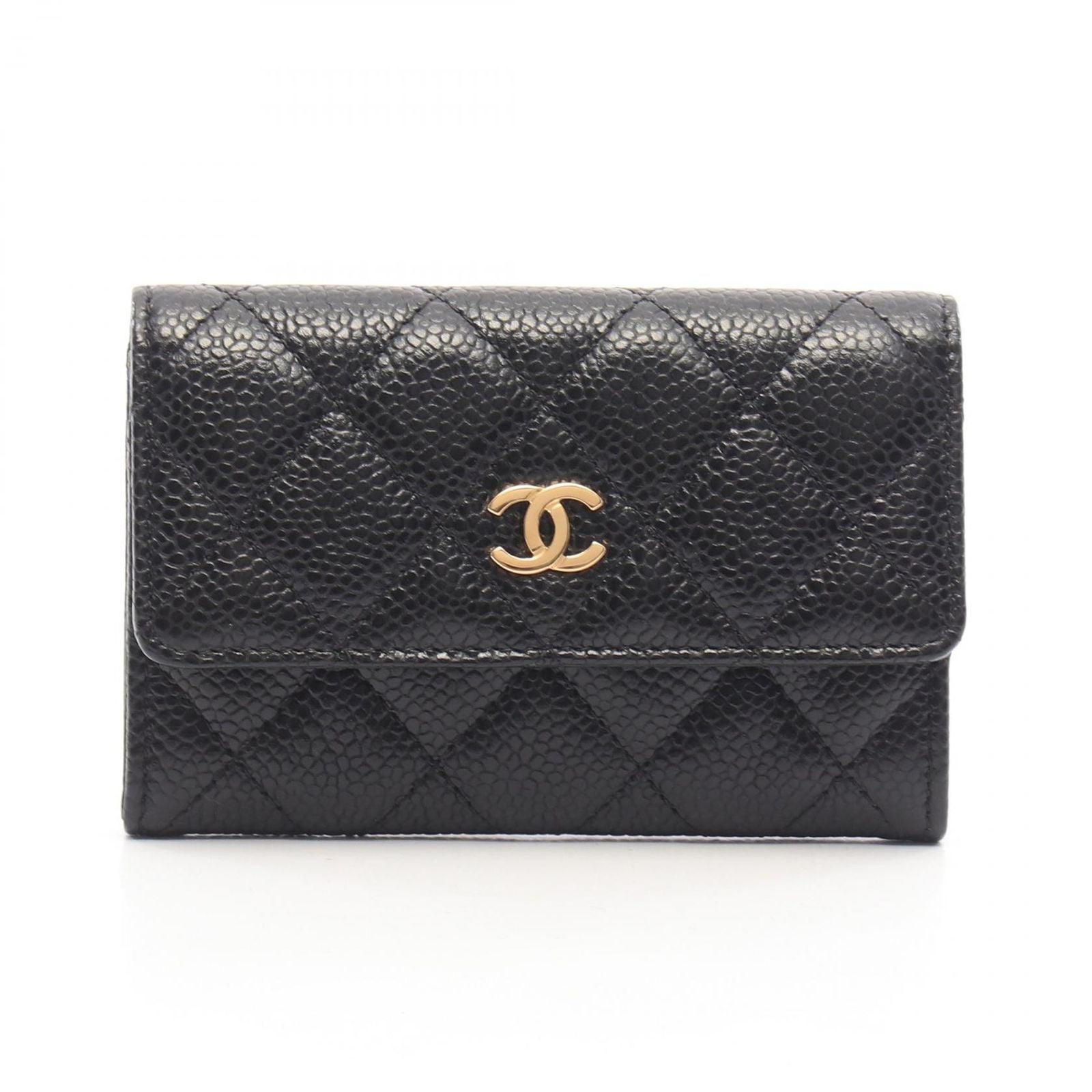 Chanel Card Case Quilted Black Caviar Leather
