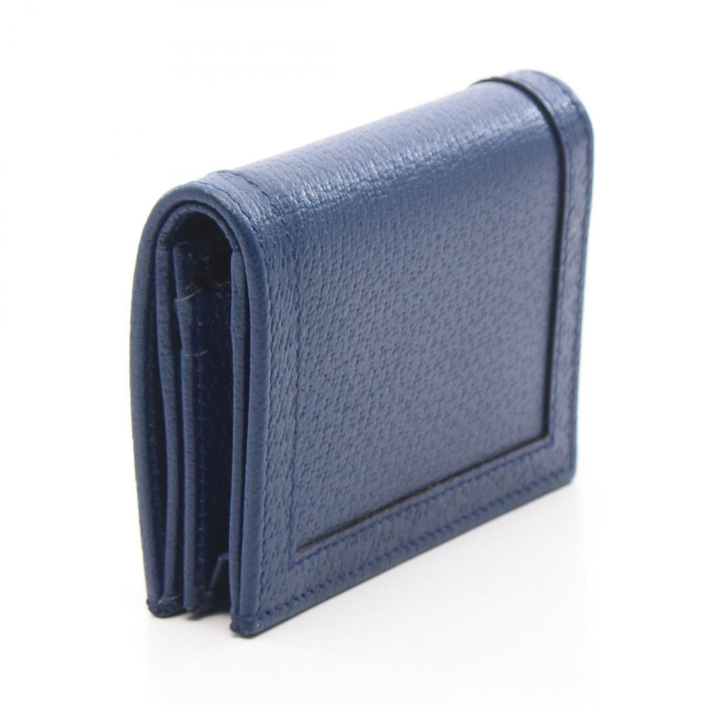 Gucci Bifold Wallet Double G Bamboo Blue Leather — view 2