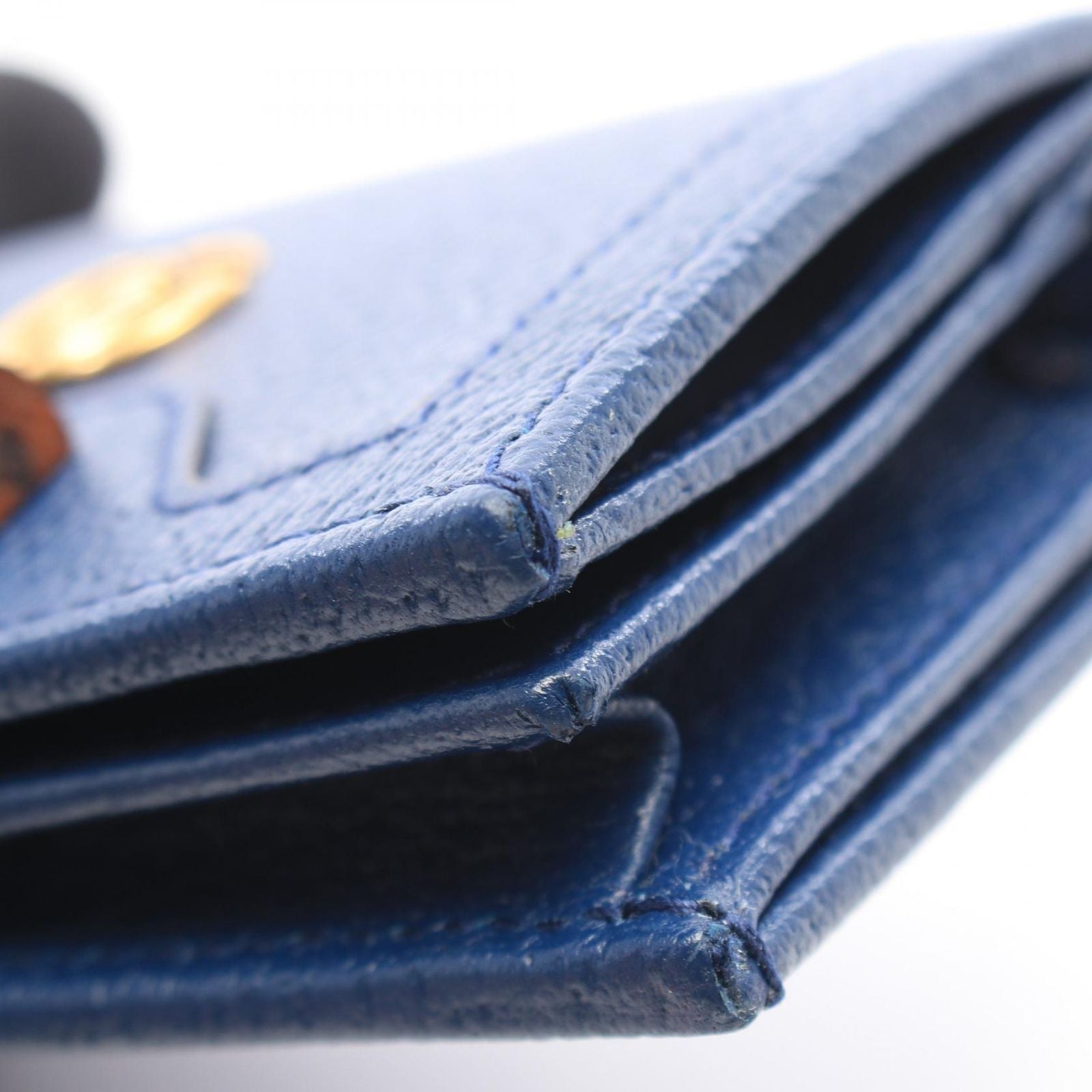 Gucci Bifold Wallet Double G Bamboo Blue Leather — view 6