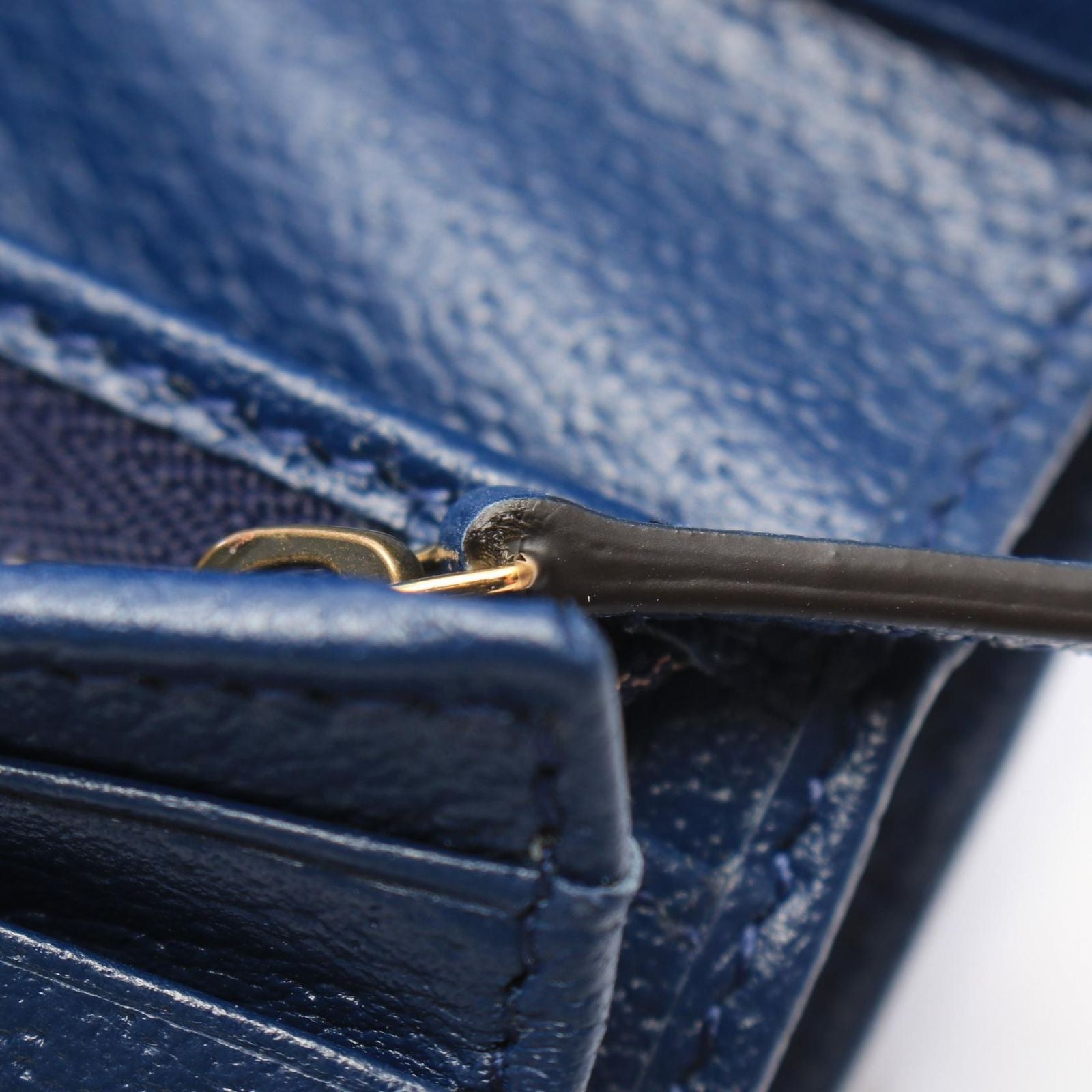 Gucci Bifold Wallet Double G Bamboo Blue Leather — view 8