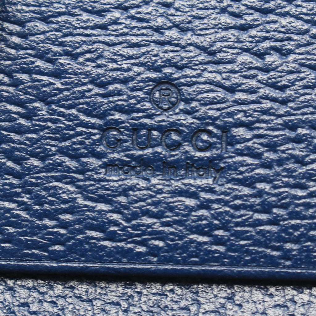 Gucci Bifold Wallet Double G Bamboo Blue Leather — view 5