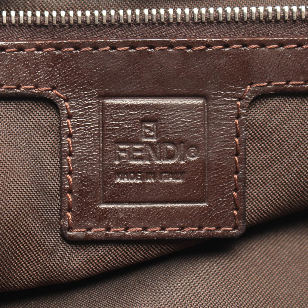 Fendi Tote Zucca Brown Black Canvas Leather Handbag — view 4