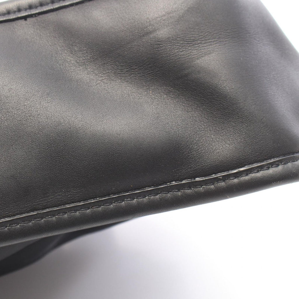 Prada Shoulder Bag Triangle Plate Black Nylon Leather Logo — view 7